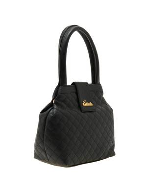 Esbeda Black Checks Pu Synthetic Material Handbag For Women 3