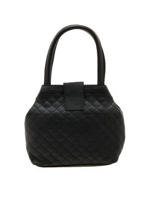 Esbeda Black Checks Pu Synthetic Material Handbag For Women 4
