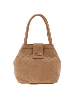 Esbeda Beige Checks Pu Synthetic Material Handbag For Women 1