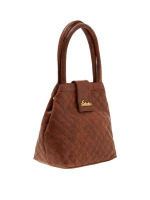 Esbeda Brown Checks Pu Synthetic Material Handbag For Women 3