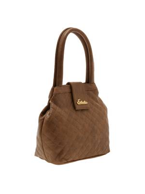 Esbeda Brown Checks Pu Synthetic Material Handbag For Women 3