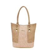 Esbeda Beige Solid Pu Synthetic Material Handbag For Women