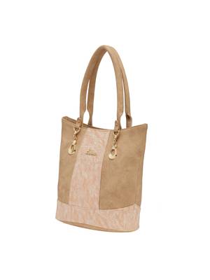 Esbeda Beige Solid Pu Synthetic Material Handbag For Women 3