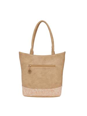 Esbeda Beige Solid Pu Synthetic Material Handbag For Women 4