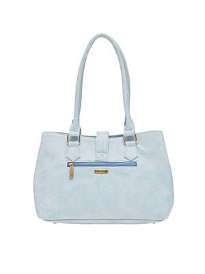 Esbeda Blue Checkered Pu Synthetic Material Handbag For Women 4