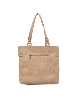 Esbeda Beige Checked Pu Synthetic Material Handbag For Women 4