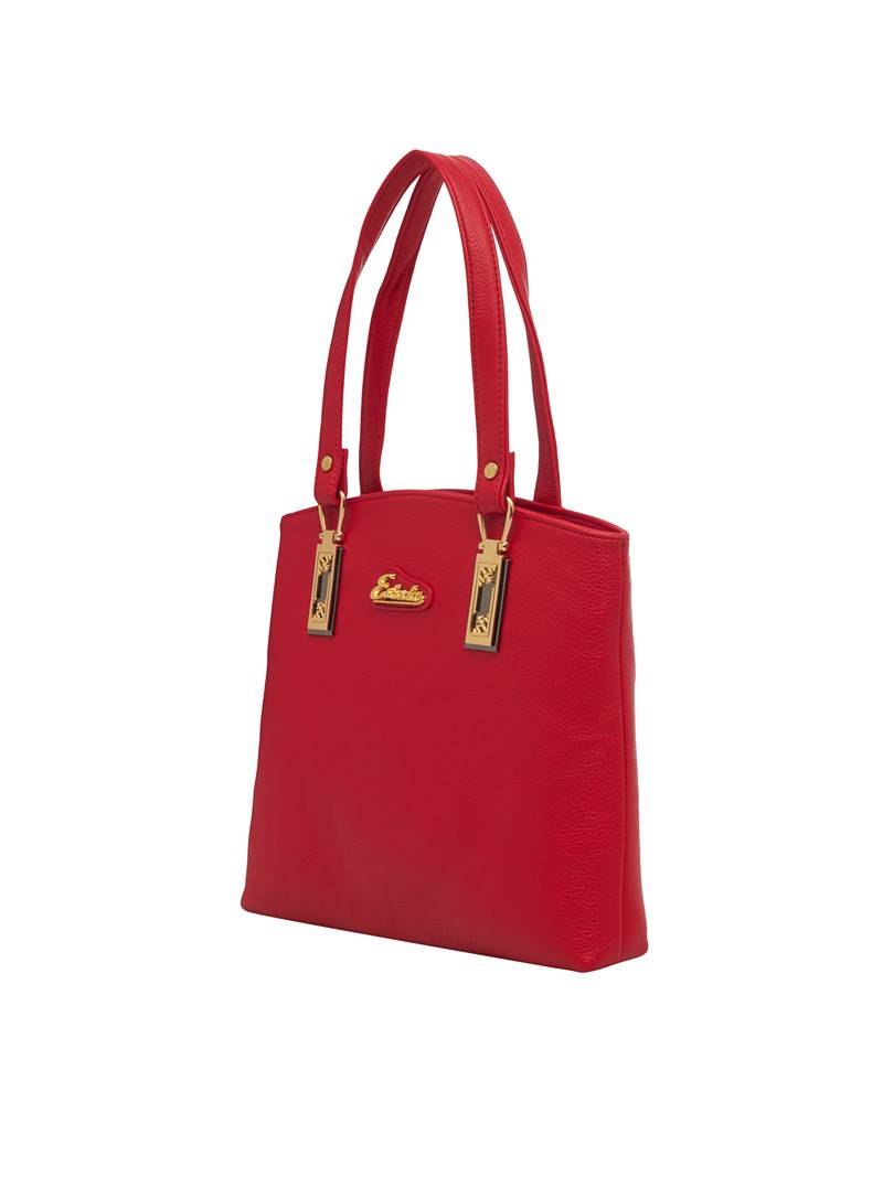 Red Color Solid Pu Synthetic Fabric Handbag For Women ESBEDA 3189566