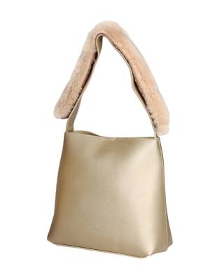 Esbeda Gold Color Magnet Closure Solid Fur Belt Handbag For Womens 4