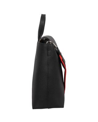 Black Color Medium Size Solid Suede Design Handbag For Women 5
