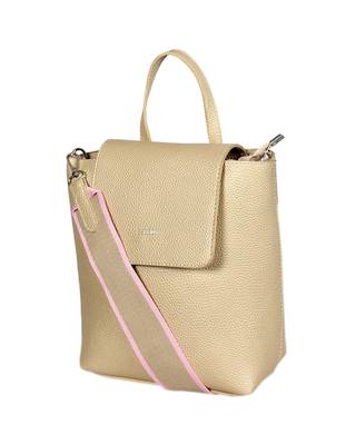 Esbeda Gold Color Medium Size Solid Suede Design Handbag For Women 3