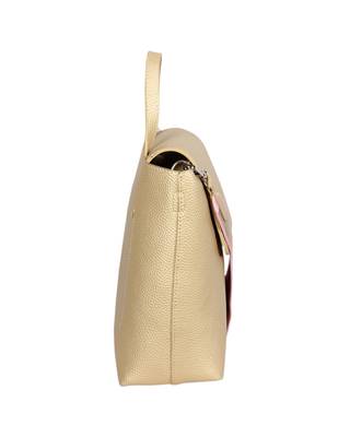 Esbeda Gold Color Medium Size Solid Suede Design Handbag For Women 4