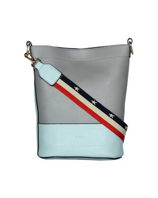 Esbeda Grey Color Magnet Closure Floral Pouch Handbag For Women 2