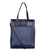 Esbeda Navy Color Printed Pattern Sparkling Sequins Handbag For Women