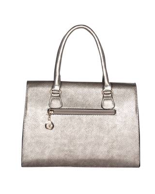 Esbeda Silver Color Checkred Pattern Bernina Jute Suede Handbag For Women 7
