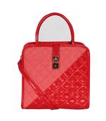 Esbeda Red Color Solid Pattern Quilted Shiny Handbag For Women