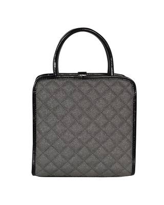 Esbeda Black Color Solid Pattern Quilted Shiny Handbag For Women 7