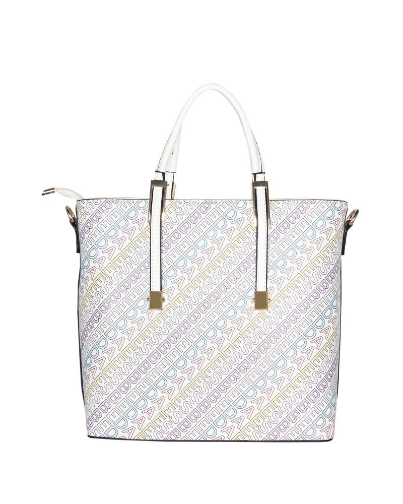 Esbeda White Color Printed Pattern Logo font handbag For Women