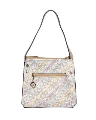 Esbeda Beige Color Printed Logo font handbag For Women 5