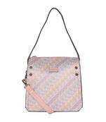 Esbeda Pink Color Printed Logo font handbag For Women