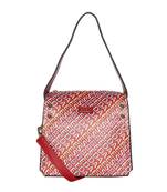 Esbeda Red Color Printed Logo font handbag For Women