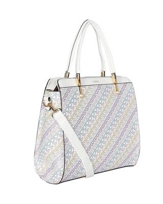 Esbeda White Color Printed Logo font handbag For Women 7