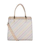 Esbeda Beige Color Printed Logo font handbag For Women