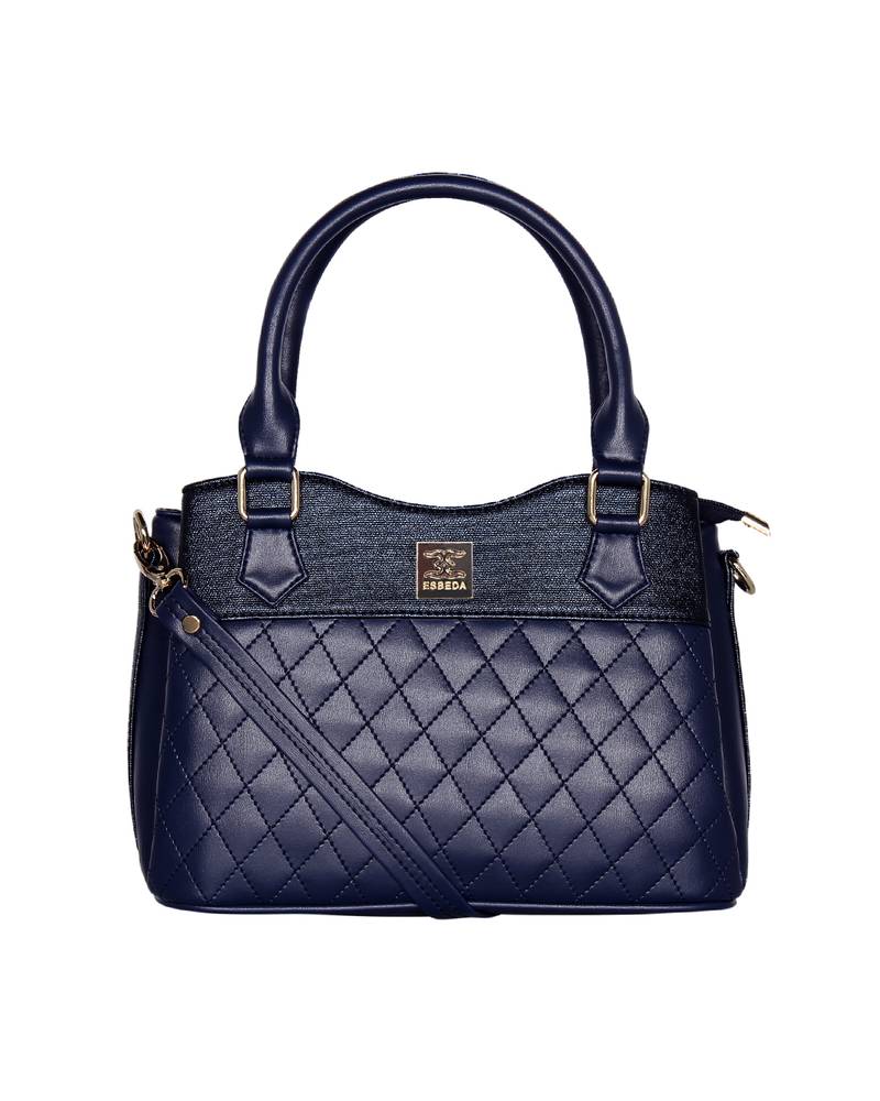 Handbag Blue Pattern Esbeda Blue Color Quilted Pattern Handbag For Women - ESBEDA - 3189909