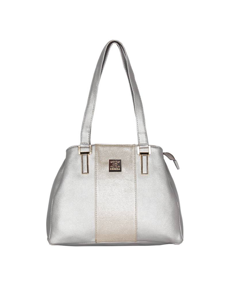 Esbeda Silver Color Solid Pattern Handbag For Women