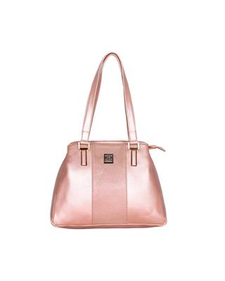Esbeda Pink Color Solid Pattern Handbag For Women 1