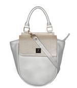 Esbeda Silver Color Cinhetic saddle Handbag For Women