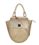 Esbeda Gold Color Cinhetic saddle Handbag For Women