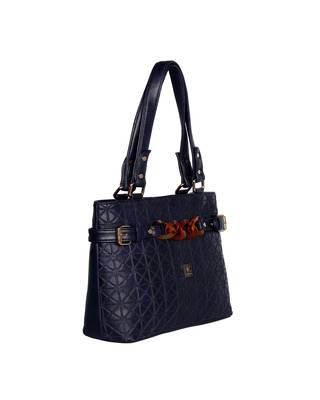 Esbeda Blue Color Emboss Dotmatrix quilted Handbag For Women 4