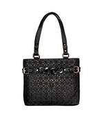 Esbeda Black Color Emboss Dotmatrix quilted Handbag For Women