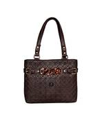 Esbeda Brown Color Emboss Dotmatrix quilted Handbag For Women