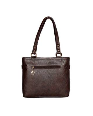Esbeda Brown Color Emboss Dotmatrix quilted Handbag For Women 5