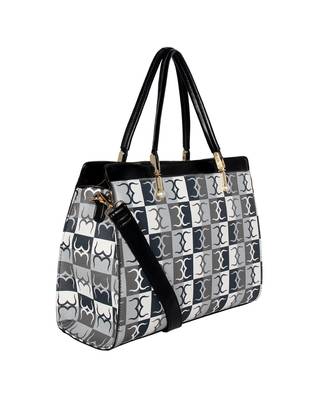 Esbeda Black Color Logo Print Handbag For Women 4