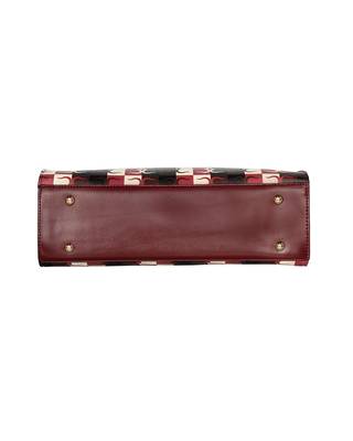 Esbeda Wine Red Color Logo Print Handbag For Women 9
