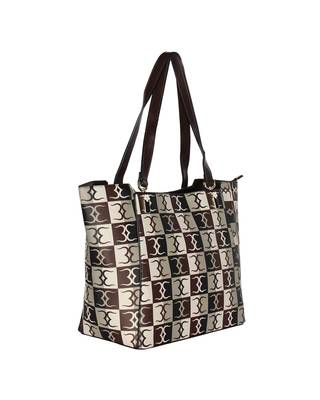 Esbeda Brown Color Logo Print Handbag For Women 7