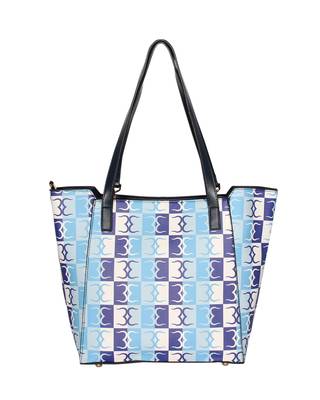 Esbeda Blue Color Logo Print Handbag For Women 5
