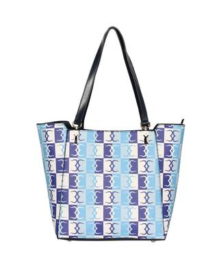 Esbeda Blue Color Logo Print Handbag For Women 2