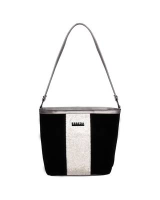 Esbeda Black Color Suede Diamond Studded Handbag For Women 1
