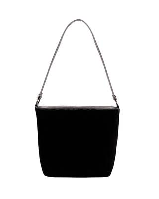 Esbeda Black Color Suede Diamond Studded Handbag For Women 7