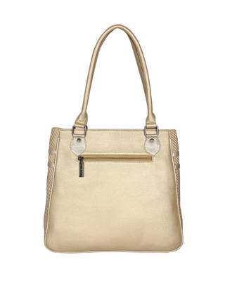 Esbeda Gold Color Solid Blissy Handbag For Women 5