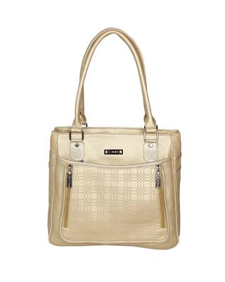 Esbeda Gold Color Solid Blissy Handbag For Women 2