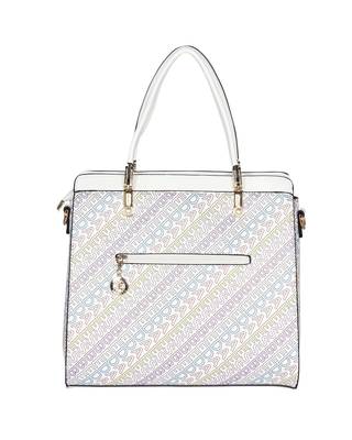 Esbeda White Color Printed Logo font handbag For Women 11