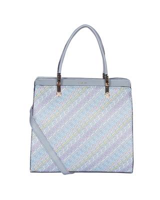 Esbeda Blue Color Printed Logo font handbag For Women 3