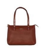 Esbeda Tan Color Embossed Textured Handbag For Women