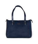 Esbeda Blue Color Embossed Textured Handbag For Women