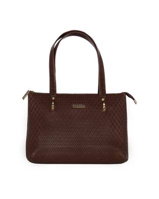Esbeda Brown Color Embossed Textured Handbag For Women 2