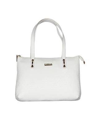 Esbeda White Color Embossed Textured Handbag For Women 2